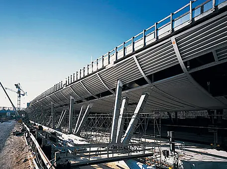 Bau des ICE-Fernbahnhofs in Frankfurt.