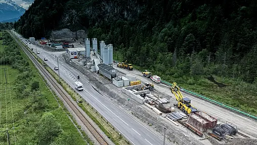 Vogelperspektive des Tunnels.