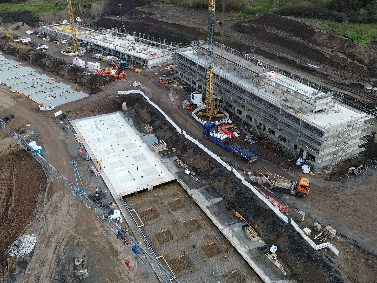 Baustelle aus der Vogelperspektive.