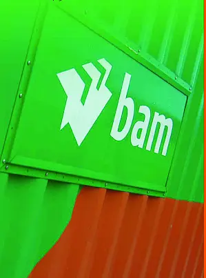 Das grün orange Logo der BAM Group.
