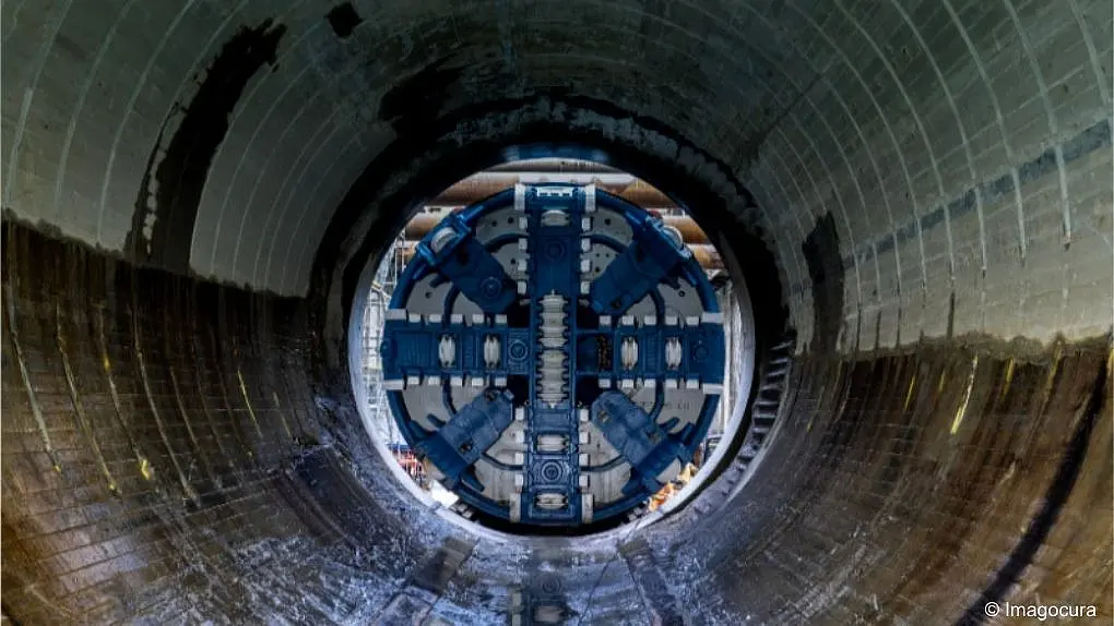TBM im Tunnel.