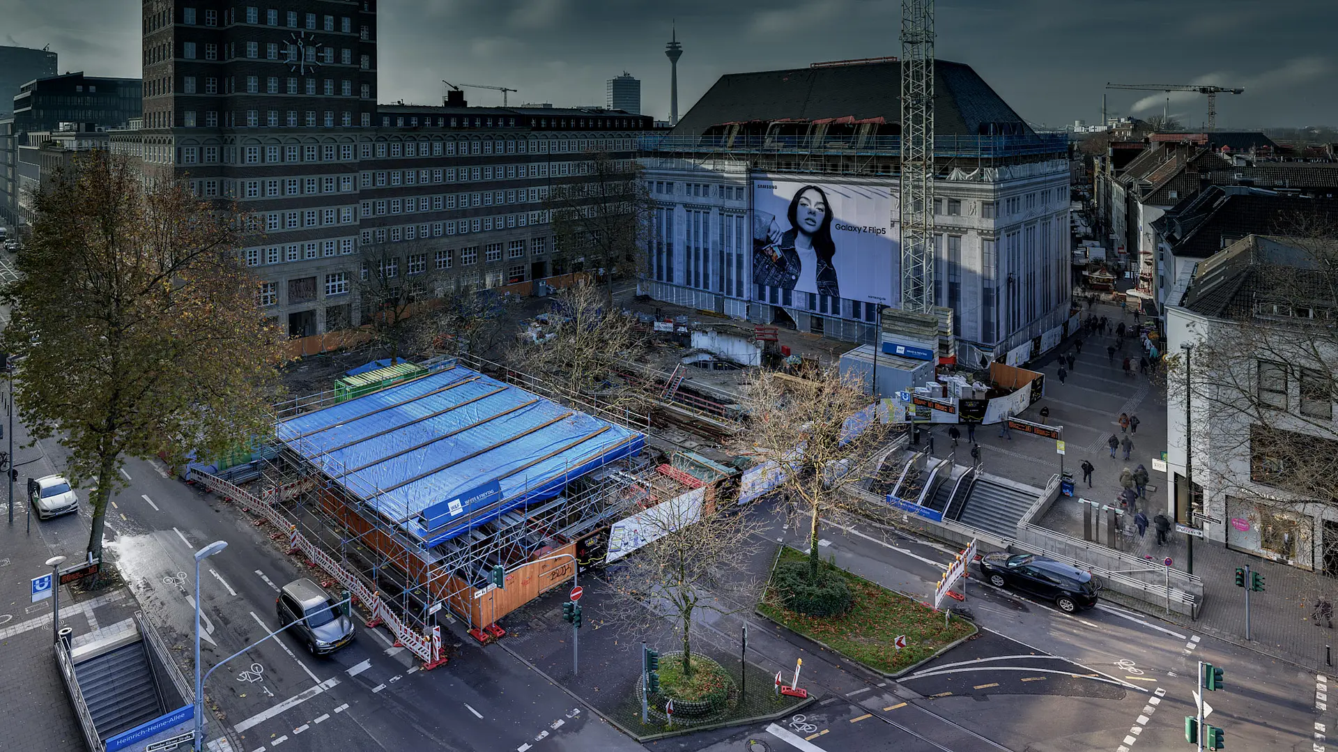 Baustelle in der Innenstadt.