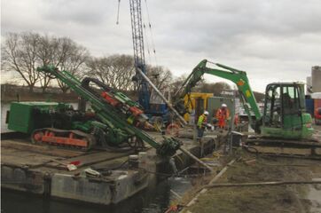 Sanierung Spundwand, Stadthafen Mühlheim an der Ruhr